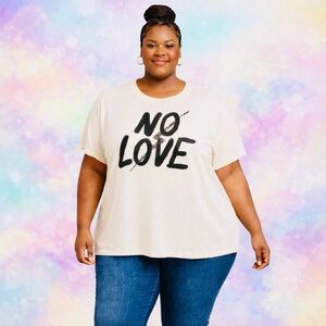 Torrid Cream 'No Love' Short Sleeve Tee